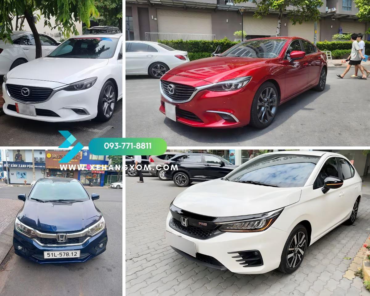 Dàn xe 4 chỗ đời mới, sạch sẽ, đa dạng của Xe Hàng Xóm sẵn sàng cho thuê tự lái tại TPHCM