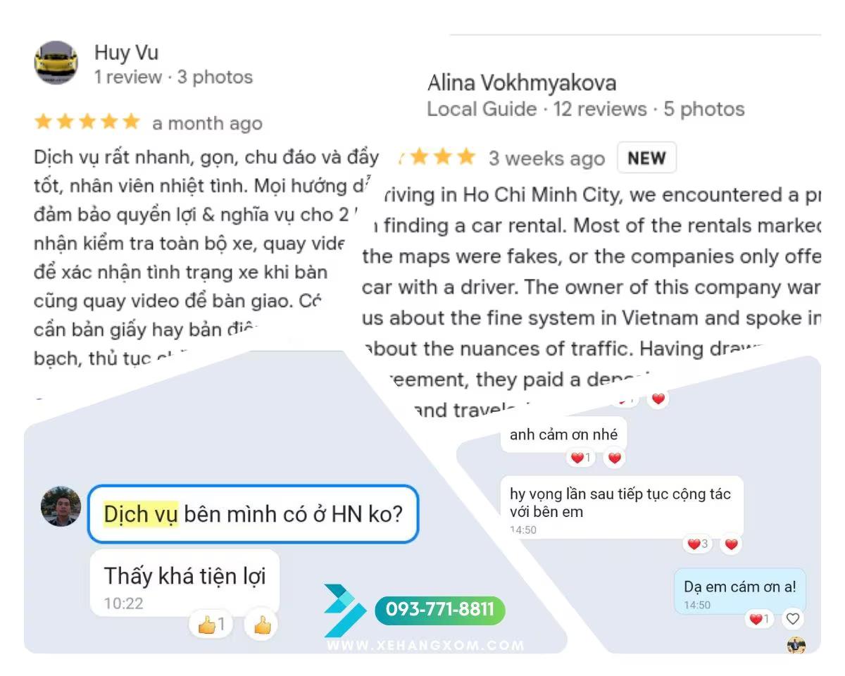 Khách hàng đánh giá tốt về Xe Hàng Xóm